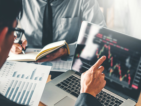 Business Team Investment Entrepreneur Trading discussing and analysis graph stock market trading,stock chart concept