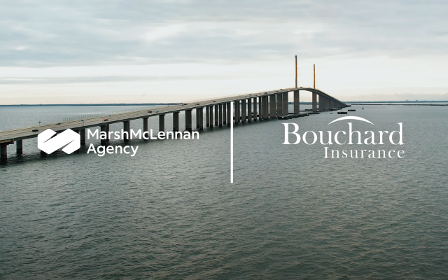 Bouchard logo bridge over water background