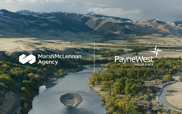 PayneWest logo over a mountain landscape background